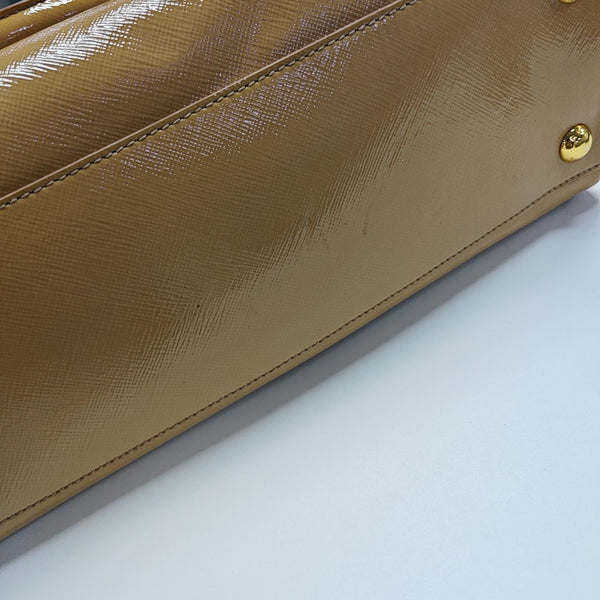 Saffiano Calfskin Top Handle Bag Beige