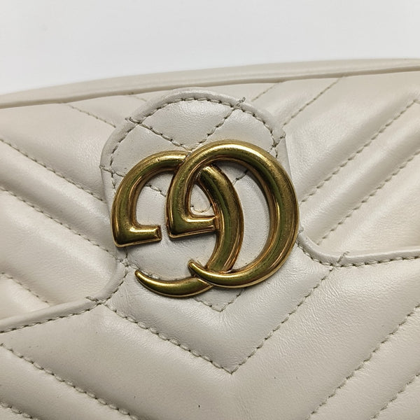 GG Marmont Mini Quilted Calfskin White