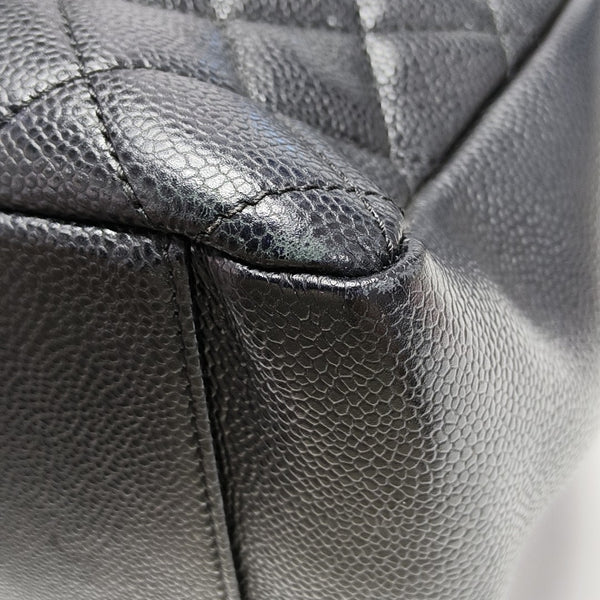 CHANEL GST Large Quilted Grained Calfskin Black