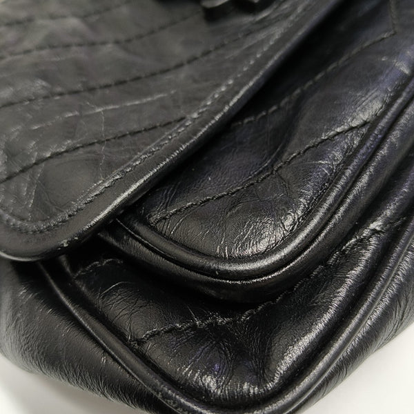 NIKI Small Chevron Calfskin Black
