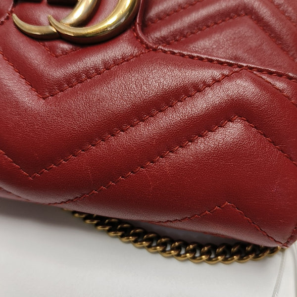 GG Marmont Mini Quilted Calfskin Red