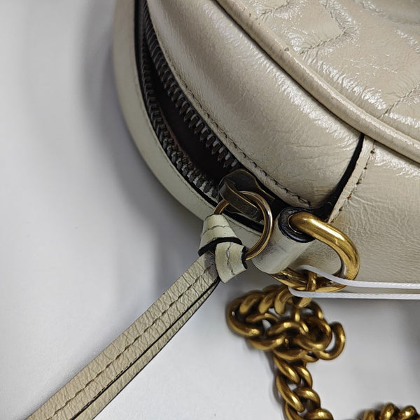GG Marmont Mini Quilted Calfskin White