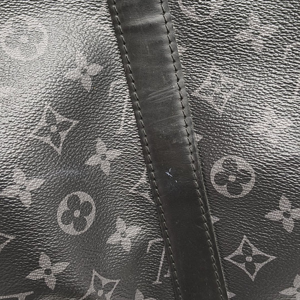 KEEPALL 55 Monogram Coated Canvas Black