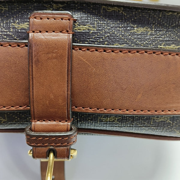 Coated Canvas Crossbody Bag Brown