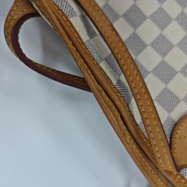 NEVERFULL GM Damier Azur Coated Canvas White