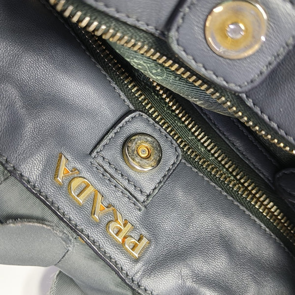 Nylon Top Handle Bag Green
