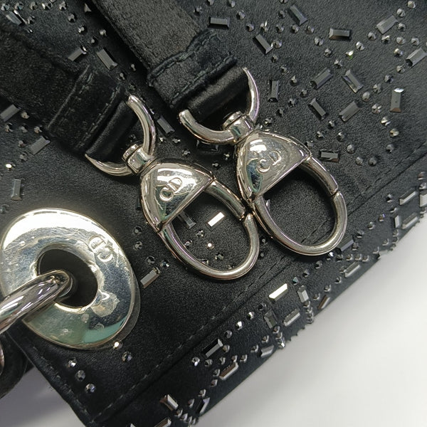 Lady Dior Mini Cannage Silk Satin Black