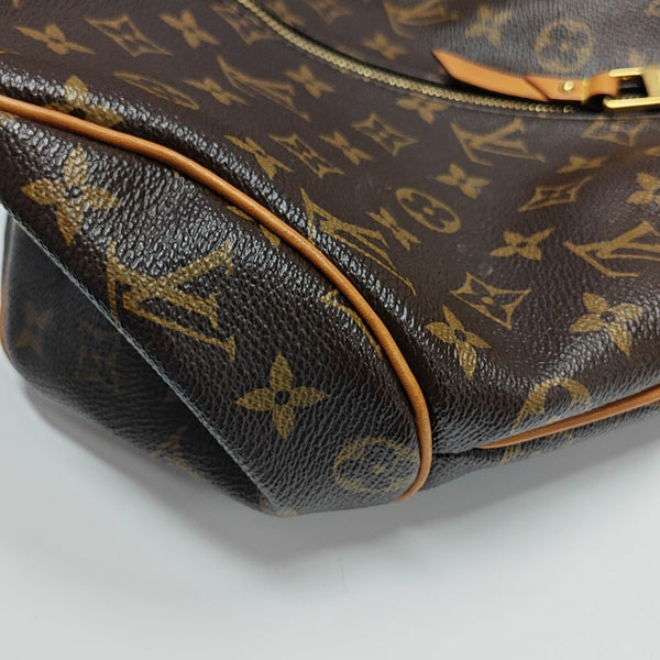 Monogram Coated Canvas Tote Bag Brown