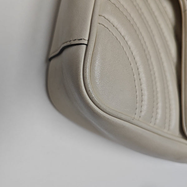 GG Marmont Medium Quilted Calfskin White