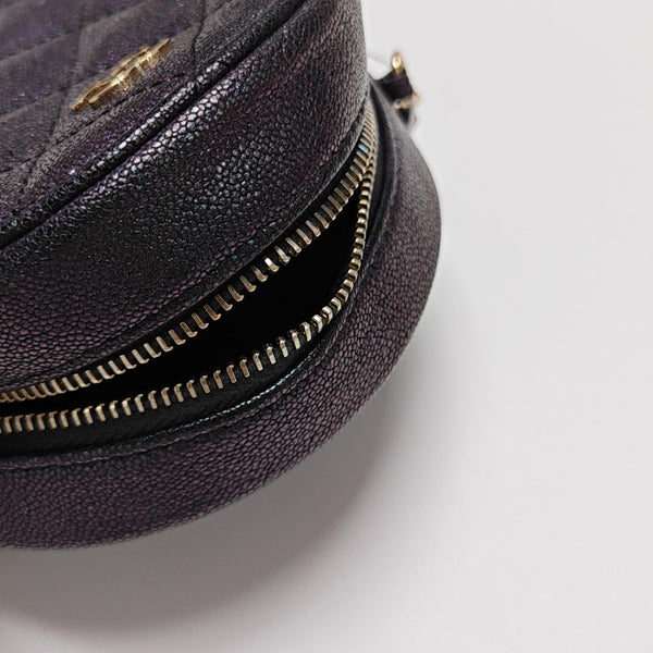 ROUND Quilted Calfskin Metallic