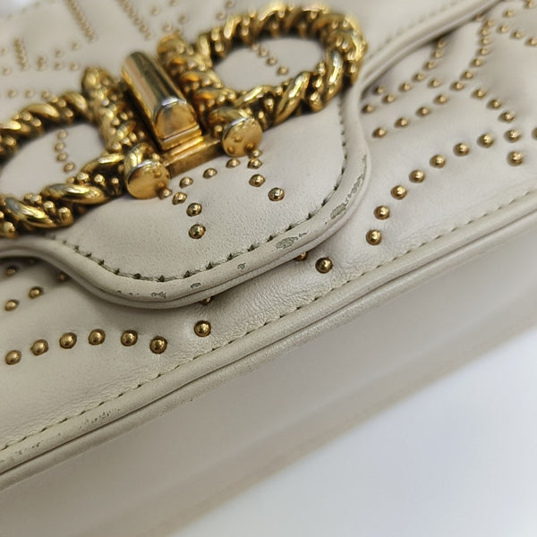 Gancini Quilted Calfskin White