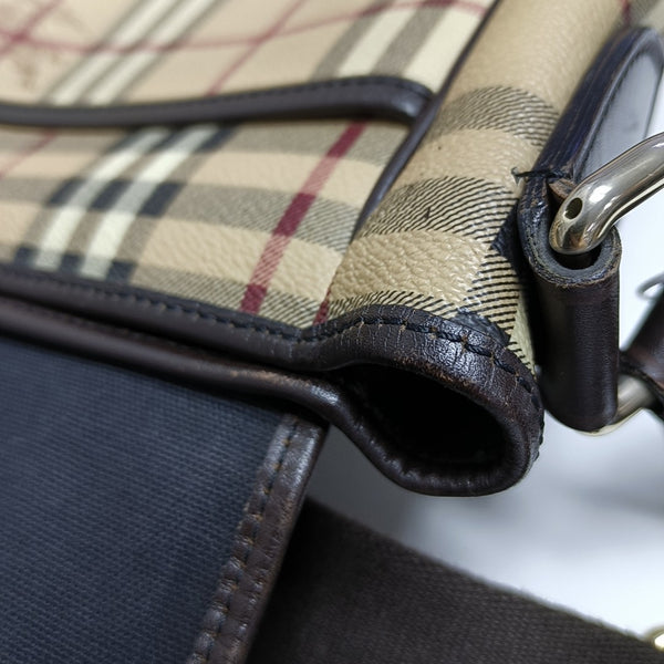 Coated Canvas Crossbody Bag Beige