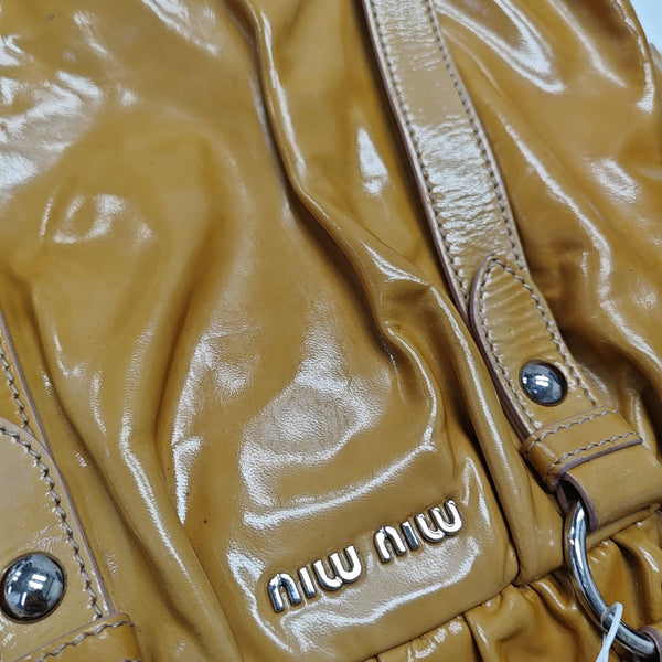 Calfskin Top Handle Bag Yellow