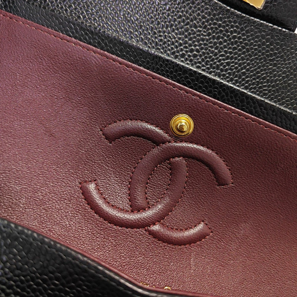 CLASSIC FLAP Small Quilted Grained Calfskin Black