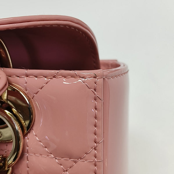 Lady Dior Small Cannage Patent Leather Red