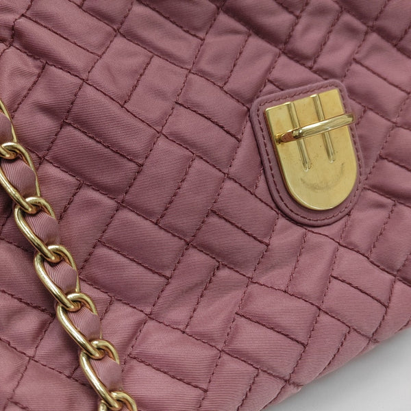 Quilted Nylon Shoulder Bag Pink