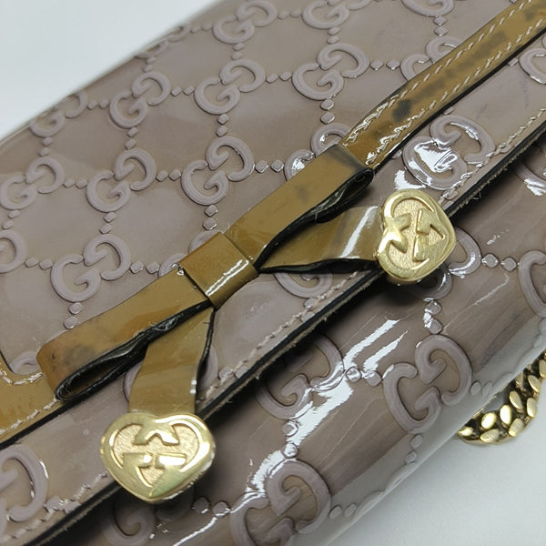 Monogram Patent Leather Shoulder Bag Purple