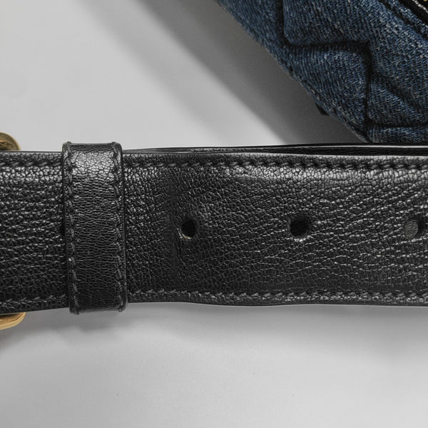 Quilted Denim Shoulder Bag Blue