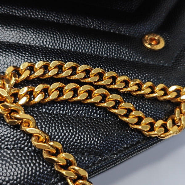 MONOGRAM Chevron Calfskin Black
