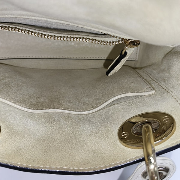 Lady Dior Mini Cannage Calfskin White