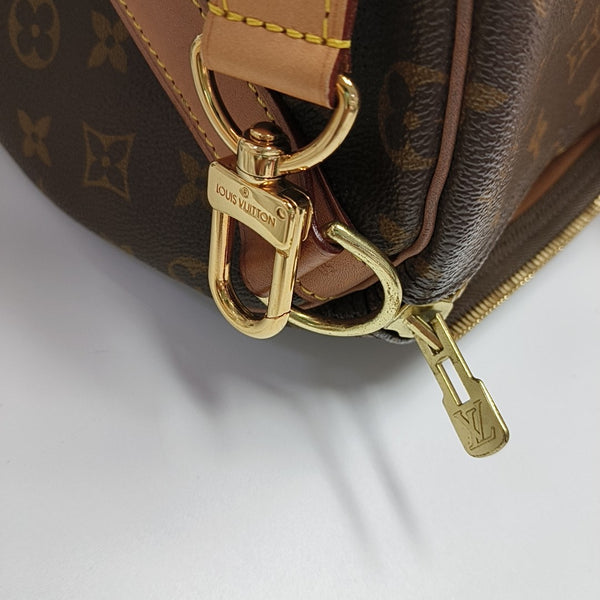 KEEPALL 50 Monogram Coated Canvas Brown