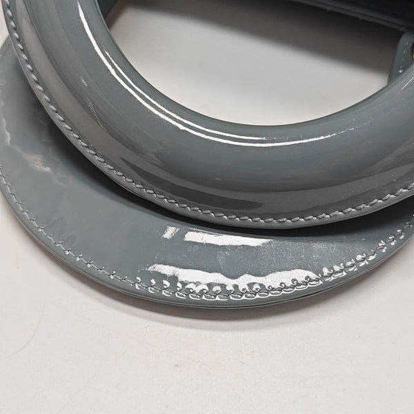 Lady Dior Small Cannage Patent Leather Gray