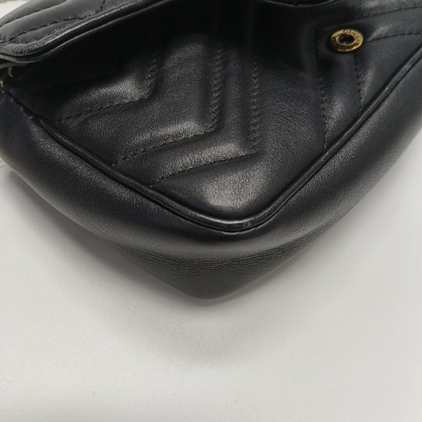 GG Marmont Mini Quilted Calfskin Black