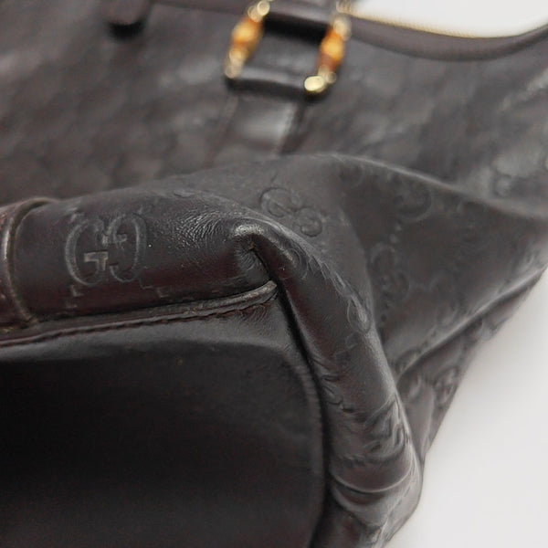 Monogram Calfskin Top Handle Bag Brown