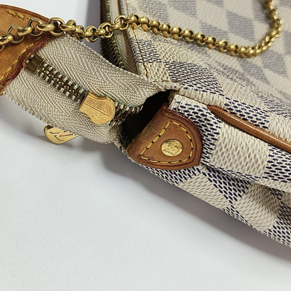 EVA Damier Azur Coated Canvas White