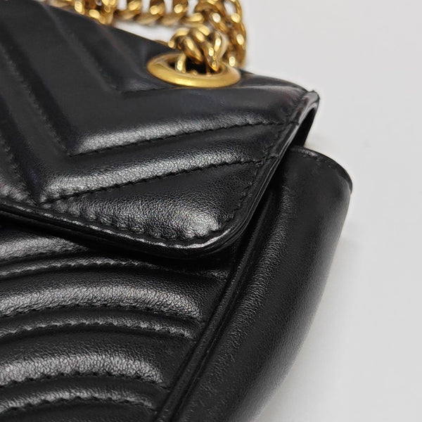 GG Marmont Small Quilted Calfskin Black