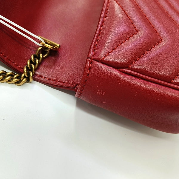 GG Marmont Mini Quilted Calfskin Red