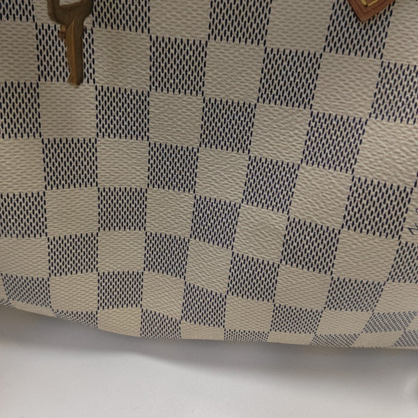 SPEEDY 25 Damier Azur Coated Canvas White