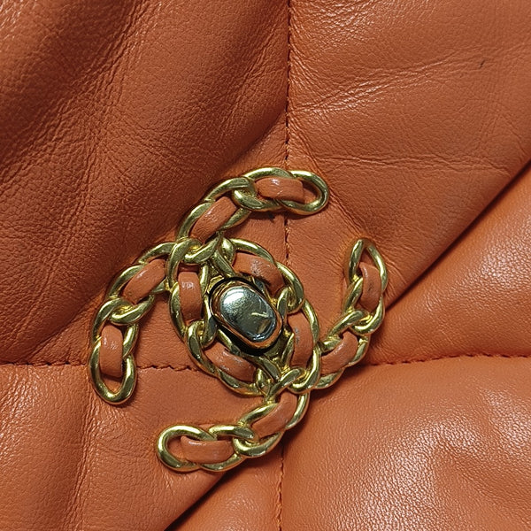 CHANEL 19 Small Quilted Lambskin Orange
