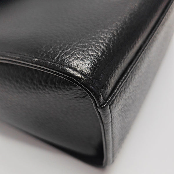 Calfskin Top Handle Bag Black