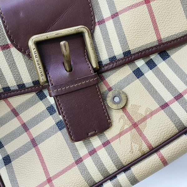 Coated Canvas Shoulder Bag Beige