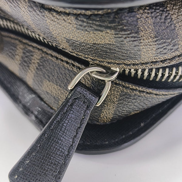Coated Canvas Shoulder Bag Brown