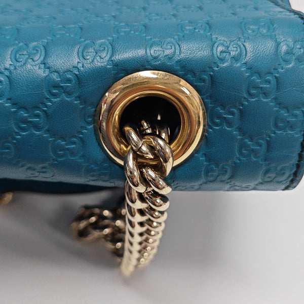 Emily Chain Monogram Calfskin Blue