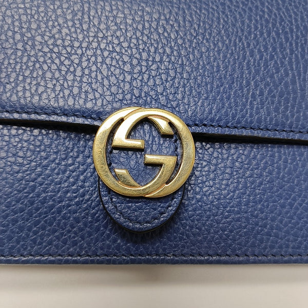 Interlocking G Small Calfskin Blue