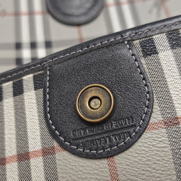 Coated Canvas Shoulder Bag Gray