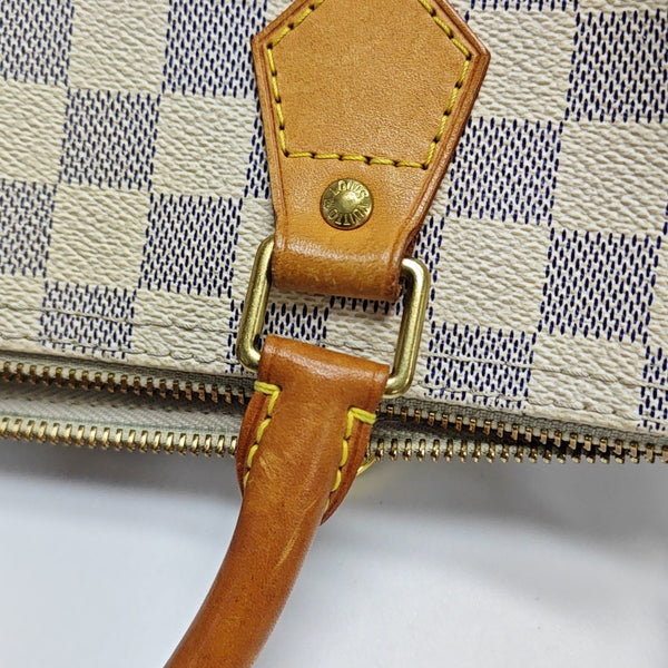 Speedy 30 Lona Damier Azur Revestida Blanca
