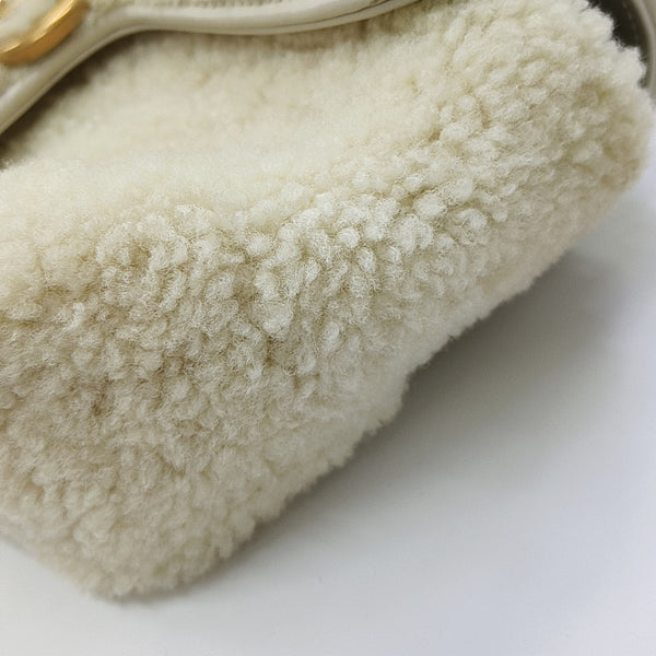 GG Marmont Medium Quilted Sheepskin Beige