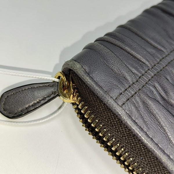 Fold Wallet Quilted Lambskin Gray Wallet