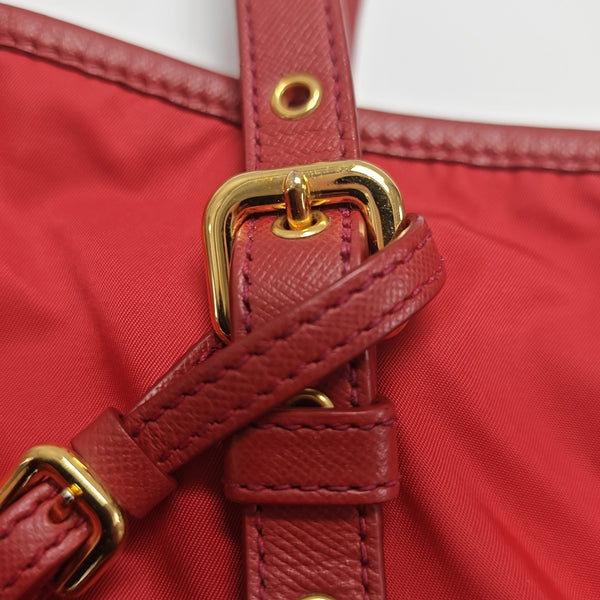 Nylon Tote Bag Red