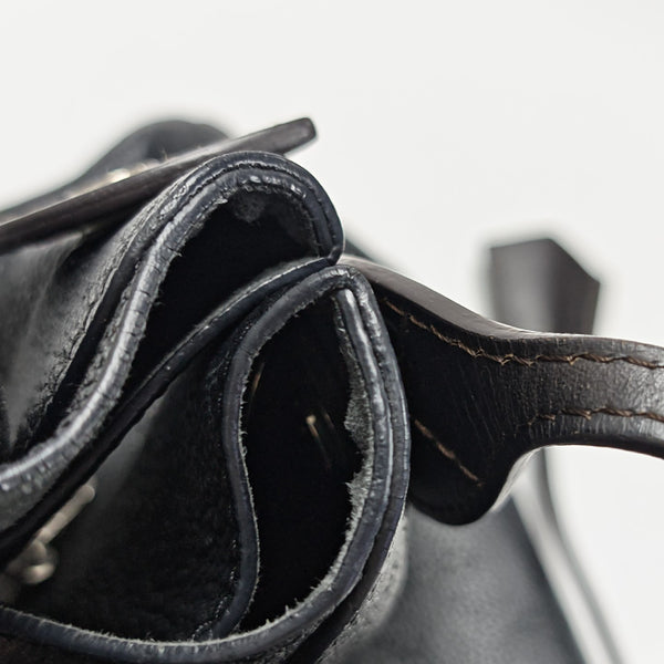 HINA Monogram Calfskin Black