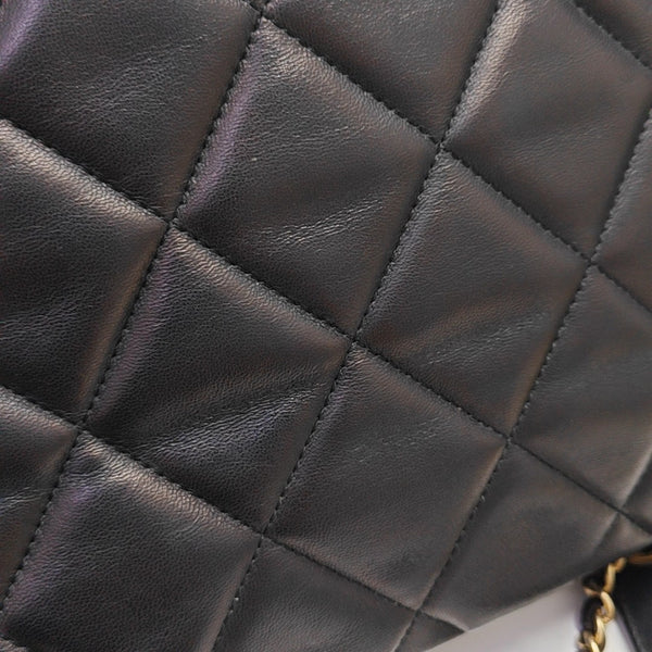 Quilted Lambskin Shoulder Bag Black