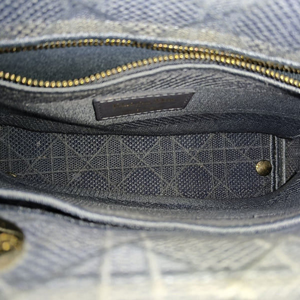 Lady D-Lite Medium Cannage Canvas Blue