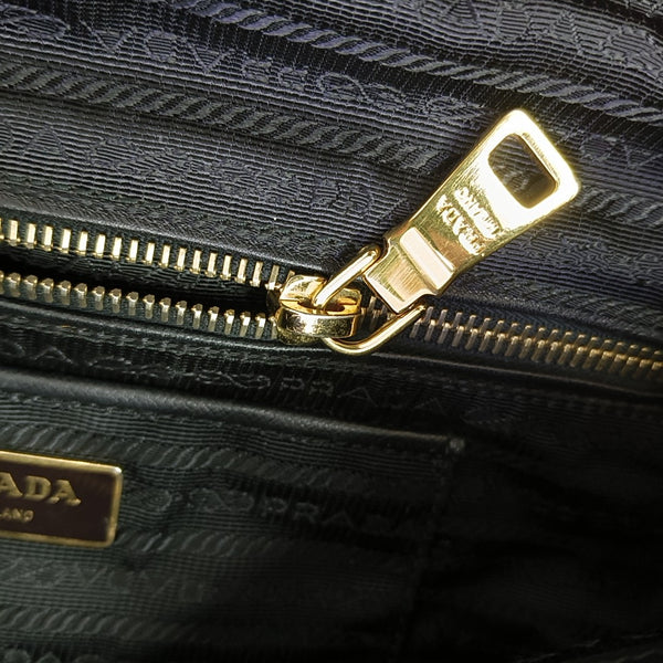 Quilted Nylon Shoulder Bag Black
