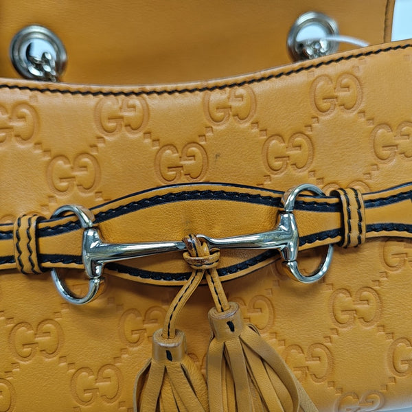 Emily Chain Monogram Calfskin Yellow