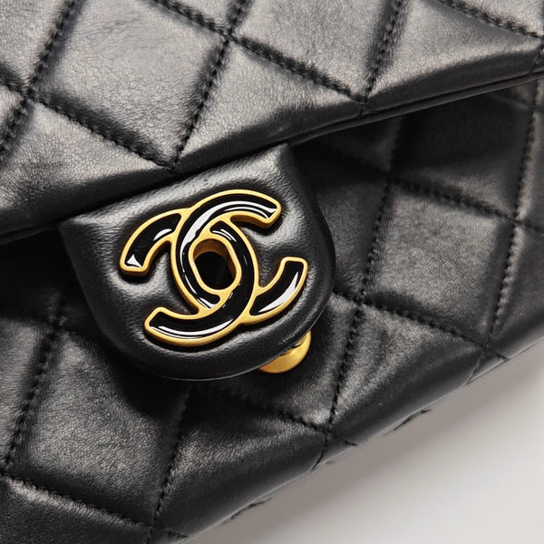 Quilted Calfskin Shoulder Bag Black