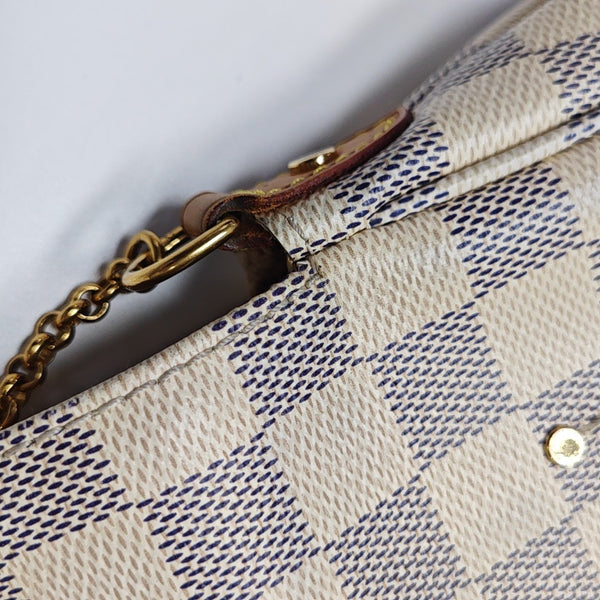 FAVORITE PM Damier Azur Coated Canvas White